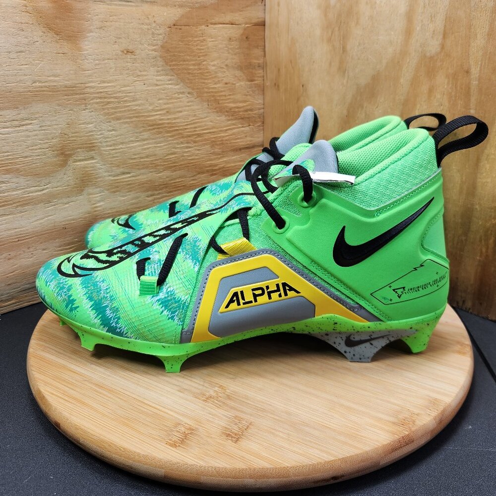 New Nike Alpha Menace Pro 3 Mens Green Football Cleats Size 11.5 - Picture 3 of 8